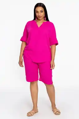 Wehkamp YOEK straight highwaist bermuda short roze aanbieding