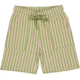 Wehkamp QPI regularwaist gestreepte casual short groen aanbieding