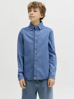 Wehkamp JACK & JONES JUNIOR denim overhemd medium blue denim aanbieding