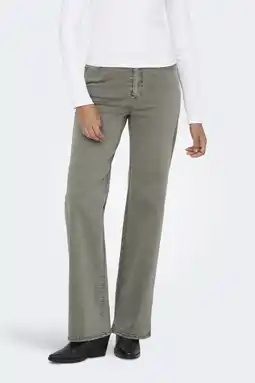 Wehkamp ONLY highwaist wide leg jeans olijfgroen aanbieding