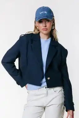 Wehkamp Colourful Rebel cropped blazer donkerblauw aanbieding