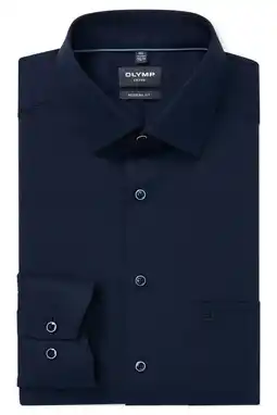 Wehkamp Olymp getailleerd casual overhemd donkerblauw aanbieding