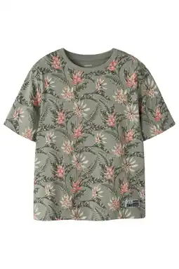 Wehkamp NAME IT KIDS gebloemde T-shirt groen aanbieding