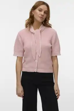 Wehkamp VERO MODA vest lichtroze gebreid aanbieding