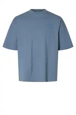 Wehkamp Selected oversized T-shirt gebreid lichtblauw aanbieding