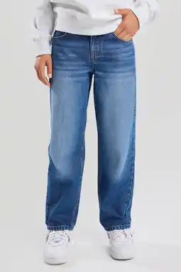 Wehkamp America Today lowwaist loose fit jeans medium blue denim aanbieding