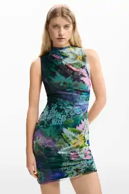 Wehkamp Desigual gebloemde cocktailjurk donkergroen aanbieding