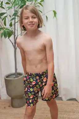 Wehkamp Just Beach zwemshort Poolday donkerblauw/groen aanbieding
