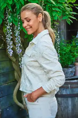 Wehkamp G-maxx X Froukje jasje met pailletten ecru aanbieding