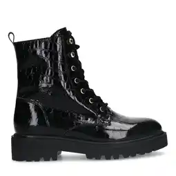 Wehkamp Manfield lakleren veterboots zwart aanbieding