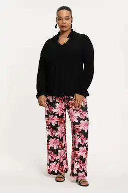 Wehkamp YOEK Lovers Collection flared regularwaist broek roze aanbieding