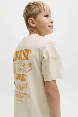 Wehkamp JACK & JONES JUNIOR T-shirt met backprint ecru aanbieding