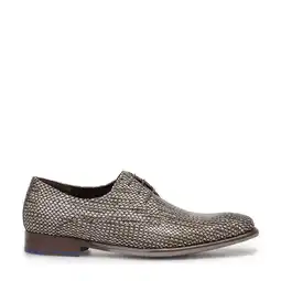 Wehkamp Floris van Bommel De Stijler 40.05 leren veterschoenen met reptielprint grijs aanbieding