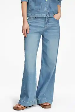 Wehkamp comma highwaist wide leg jeans medium blue denim aanbieding