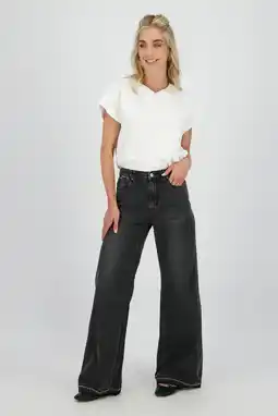 Wehkamp Raizzed highwaist wide leg jeans black denim aanbieding