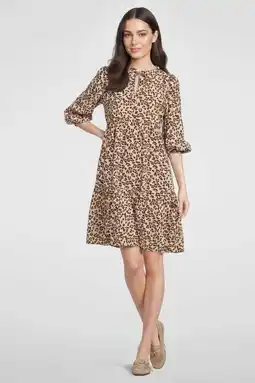 Wehkamp Anytime crinkle midi jurk met V-hals panterprint aanbieding