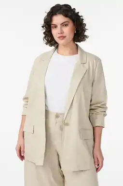 Wehkamp Zizzi regular blazer beige aanbieding