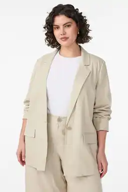 Wehkamp Zizzi regular blazer beige aanbieding