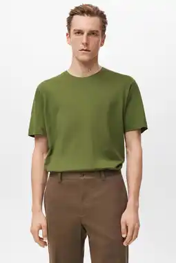 Wehkamp Mango Man regular T-shirt groen aanbieding