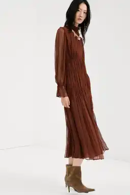 Wehkamp Mango midi jurk bruin aanbieding