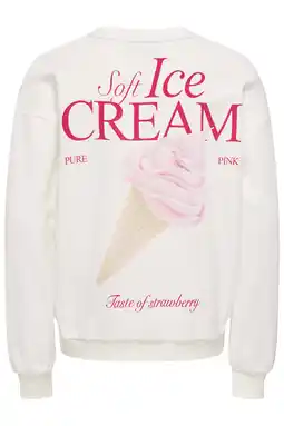 Wehkamp KIDS ONLY GIRL sweater met backprint wit aanbieding