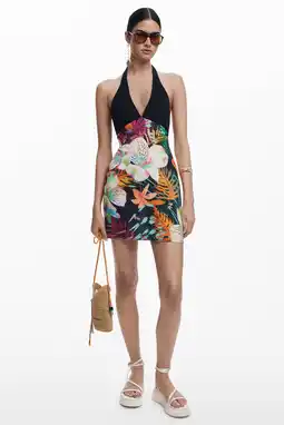 Wehkamp Desigual gebloemde zomerjurk zwart aanbieding