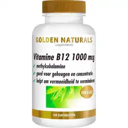 Etos Golden Naturals Vitamine B12 Vegan 1000 MCG Zuigtablet 100 stuks aanbieding