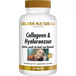 Etos Golden Naturals Collageen & Hyaluronzuur Tabletten 60 stuks aanbieding