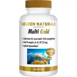 Etos Golden Naturals Multi Gold Voordeelpot Tabletten 180 stuks aanbieding