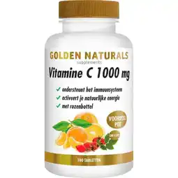 Etos Golden Naturals Vitamine C 1000 MG met Rozenbottel Vegan 180 Tabletten Stuks aanbieding