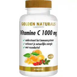 Etos Golden Naturals Vitamine C 1000 MG met Rozenbottel Tabletten 60 stuks aanbieding