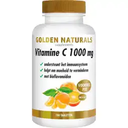 Etos Golden Naturals Vitamine C 1000 MG met Bioflavonoïden Tabletten 180 stuks aanbieding