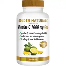 Etos Golden Naturals Vitamine C 1000 MG Gold Tabletten 180 stuks aanbieding