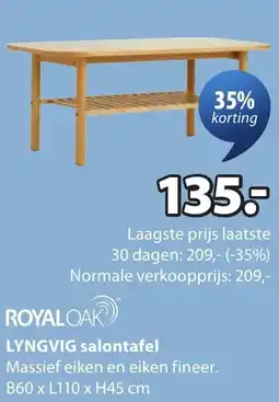Jysk Royaloak Lyngvig salontafel aanbieding