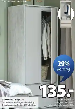 Jysk Billund kledingkast aanbieding
