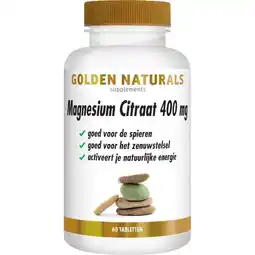 Etos Golden Naturals Magnesium Citraat 400 MG Tabletten 60 stuks aanbieding