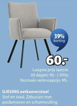 Jysk Gjesing eetkamerstoel aanbieding
