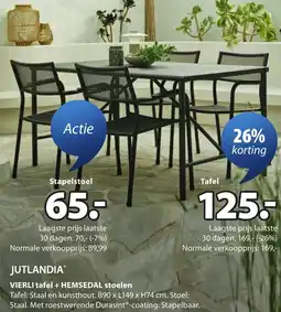 Jysk Jutlandia Vierli tafel aanbieding