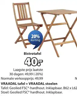 Jysk Vraadal tafel aanbieding