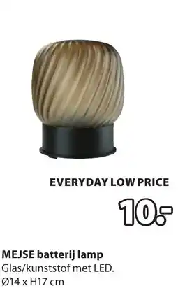 Jysk Mejse batterij lamp aanbieding