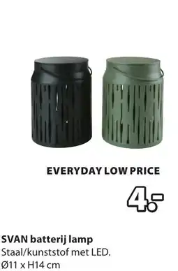 Jysk Svan batterij lamp aanbieding