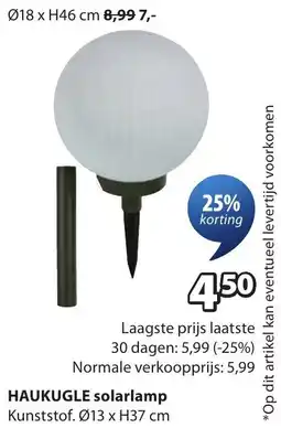 Jysk Haukugle solarlamp aanbieding