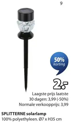 Jysk Splitterne solarlamp aanbieding