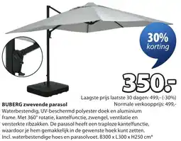 Jysk Buberg zwevende parasol aanbieding