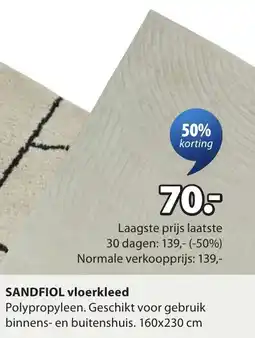 Jysk Sandfiol vloerkleed aanbieding