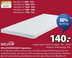 Jysk Wellpur Bokselvi topmatras aanbieding