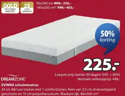 Jysk Dreamzone Svinna schuimmatras aanbieding