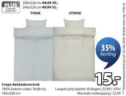 Jysk Crepe dekbedovertrek aanbieding