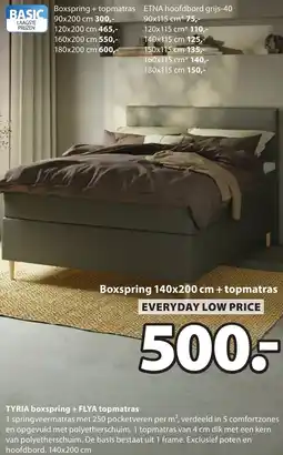 Jysk Tyria boxspring + Flya topmatras aanbieding