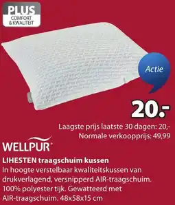 Jysk Wellpur Lihesten traagschuim kussen aanbieding